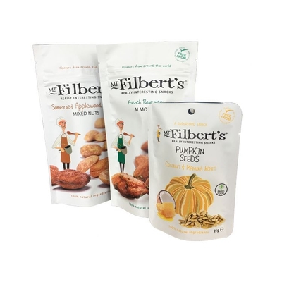 Moisture Proof Peanuts And Dry Fruits Reusable Food Stand Up Pouch Packaging Bags With Zipper
