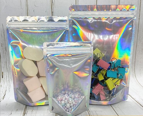 Security Custom Design 3.5g Stand Up Bags Plastic Laminated Material With Holographic Zip Resealable Mylar Pouch Bag